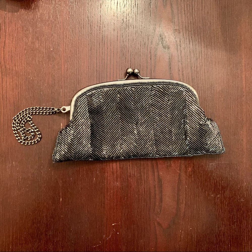 Limited Gunmetal Gray Silver Sequin Clutch Purse